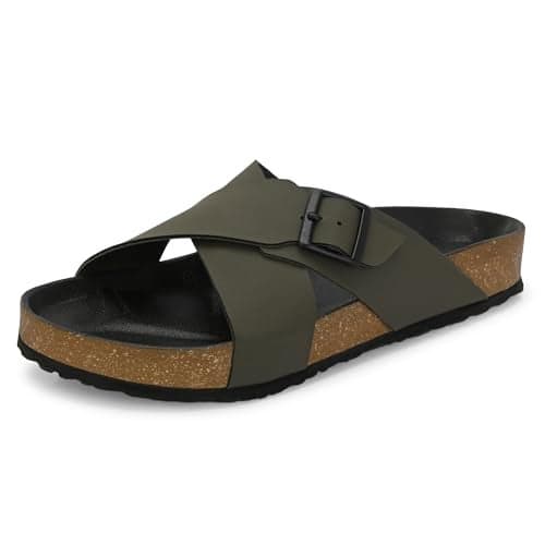 Centrino Sandals for Men | Berkin-Style Slip-On Casual Sandal with Open Toe Design | Comfortable PU Footbed, Arch Support & Lightweight On-Grip Sole for Outdoor Wear (7311)