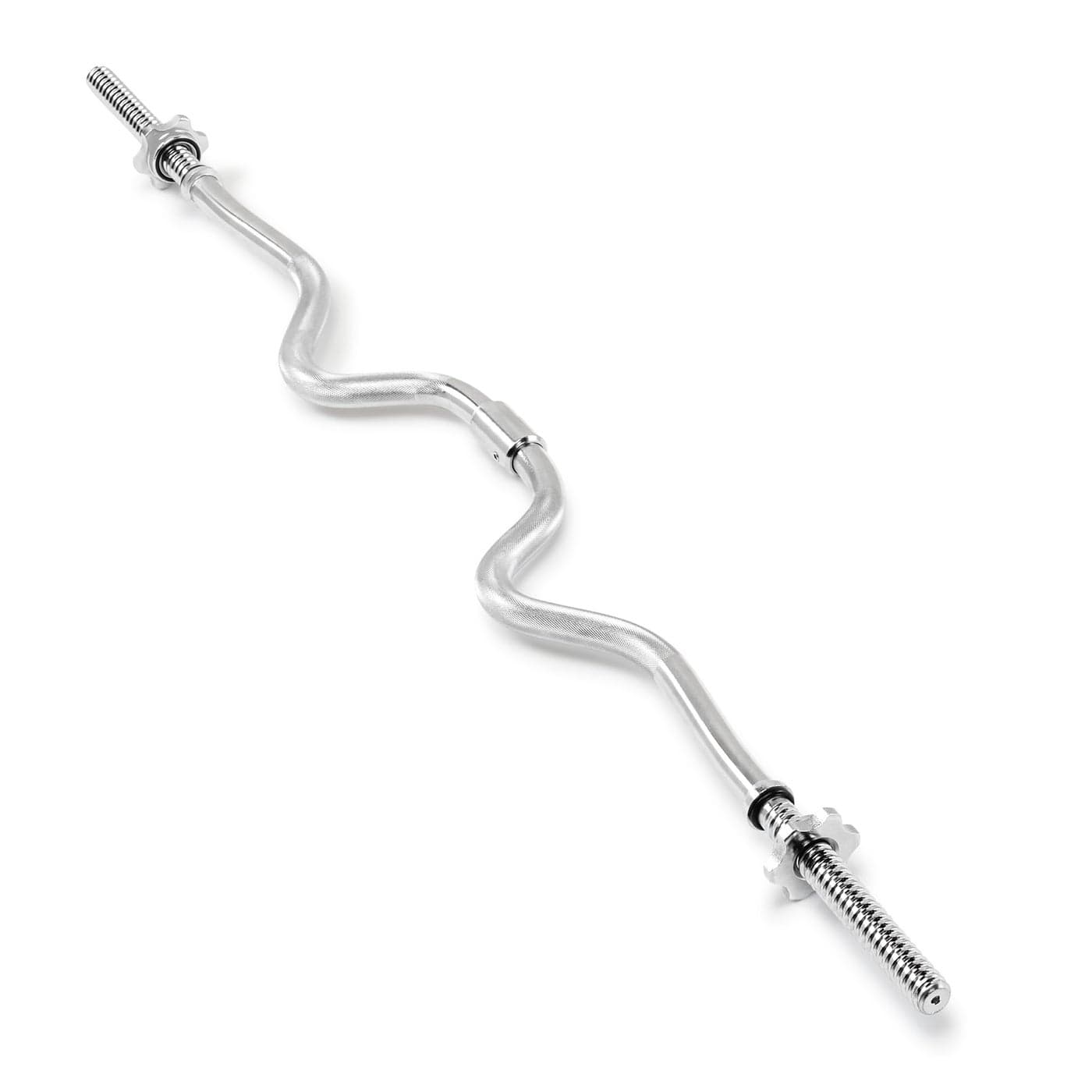 Marcy 2Piece Threaded Super Curl Bar with Chrome Spin Lock Collars Free Weights Accessories for Home Gym SCB248