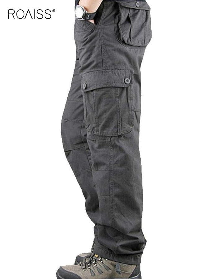 Men's Lightweight Cargo Trousers Hiking Work Pants with 6 Multi-Functional Pockets, Featuring Stretch Fabric for Comfort and Mobility Designed for Outdoor Adventures, Daily Work, Casual Wear, and Travel