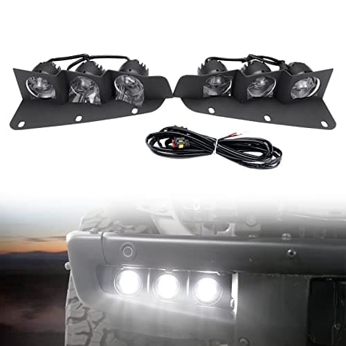 HAKA TOUGH LED Fog Lights for 2021 2022 2023 Ford Bronco 2/4-Door, Front Lower Bumper Fog Light Kit with Bracket, White Daytime Running Light Assemble Accessories, 2PCS
