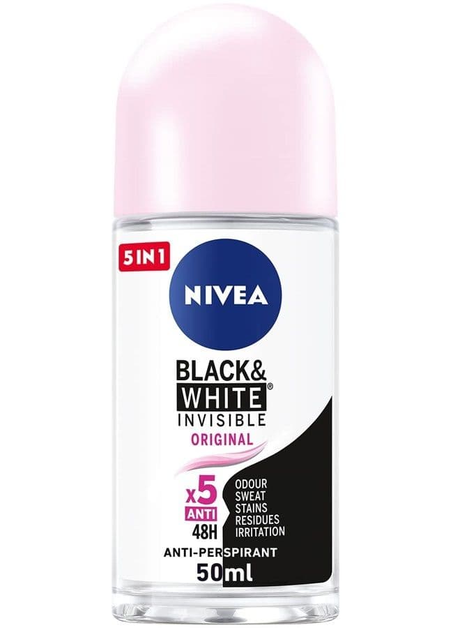 Nivea Invisible For Black And White Clear Roll On 50ml