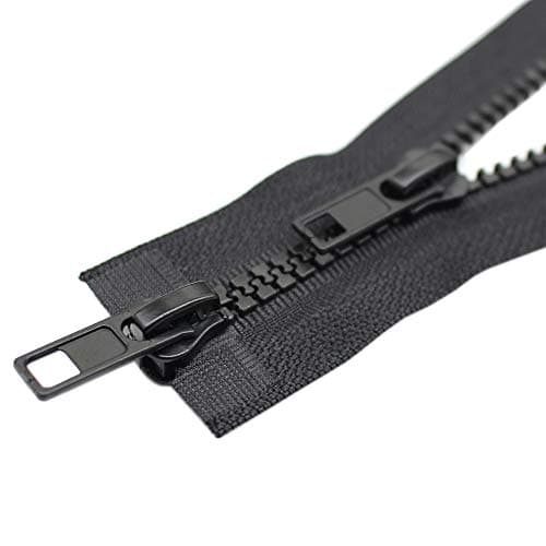 YaHoGa 2PCS 5 36 Inch Two Way Separating Jacket Zipper for Sewing Jacket Coat Molded Plastic Zippers Bulk 36 TW Black