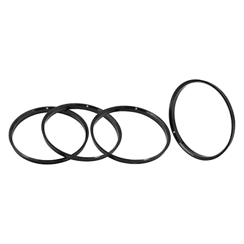 Wheel Accessories Parts Set of 4 Hub Centric Rings 130.8 to 124.9, Vehicle Hub (ID): 124.90mm, Wheel Center Bore (OD): 130.80mm, Polycarbonate Hub Rings (Set of 4, Black, 124.9 to 130.8)