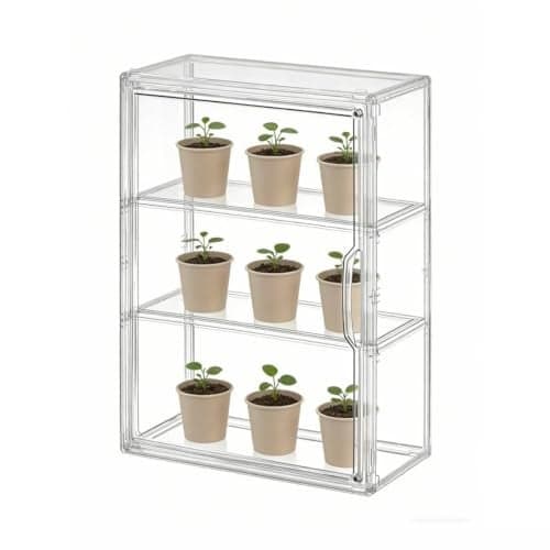Mini Greenhouse for Indoor Clear Stackable Green House with Magnetic Waterproof Door for Small Plants 14x105x55