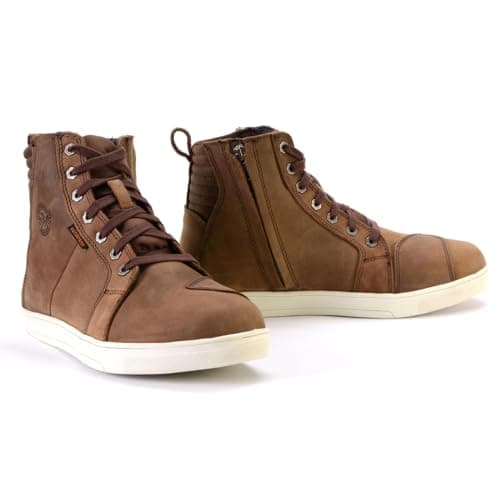 Milwaukee Leather MBM9113 Mens Brown Waterproof Leather Motorcycle Reinforced Riding Shoes wAnkle Support 9
