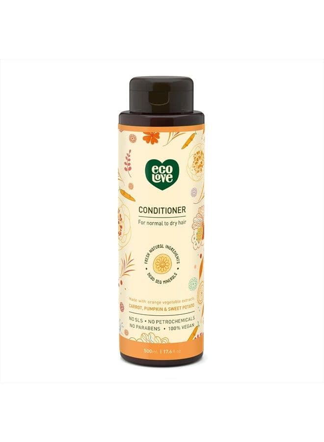 Natural Conditioner for Dry, Damaged Hair and Color Treated Hair - No SLS or Parabens - With Natural Carrot and Pumpkin Extract - Vegan and Cruelty-Free, 17.6 oz