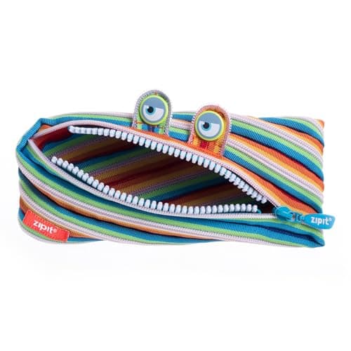ZIPIT Monster Pencil Case for Kids, Cute Zipper Pouch for Boys Girls and Teens, Stationery Bag for School, Colorful