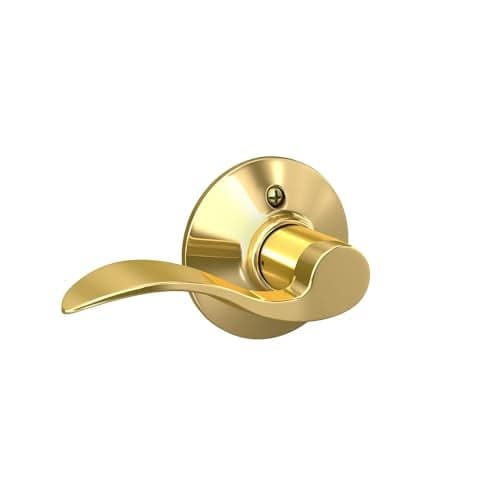 Schlage F170 ACC 605 LH Left Handed Accent Door Lever, One Sided Non-Turning Dummy Door Handle, Bright Brass