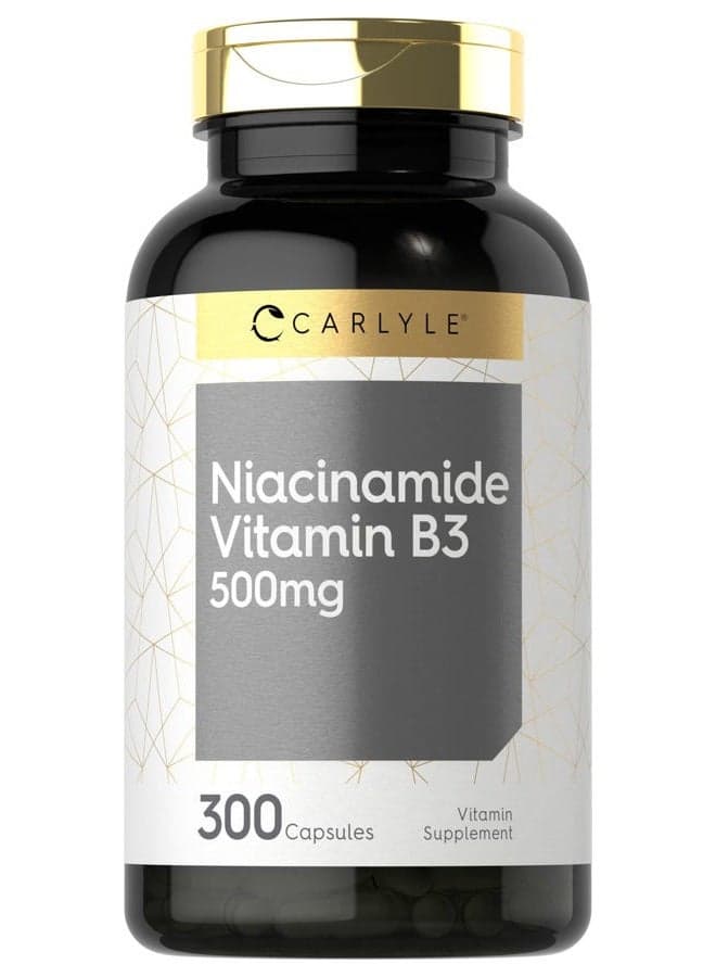Niacinamide Vitamin B3 | 500mg | 300 Capsules | Non-GMO, Gluten Free Supplement