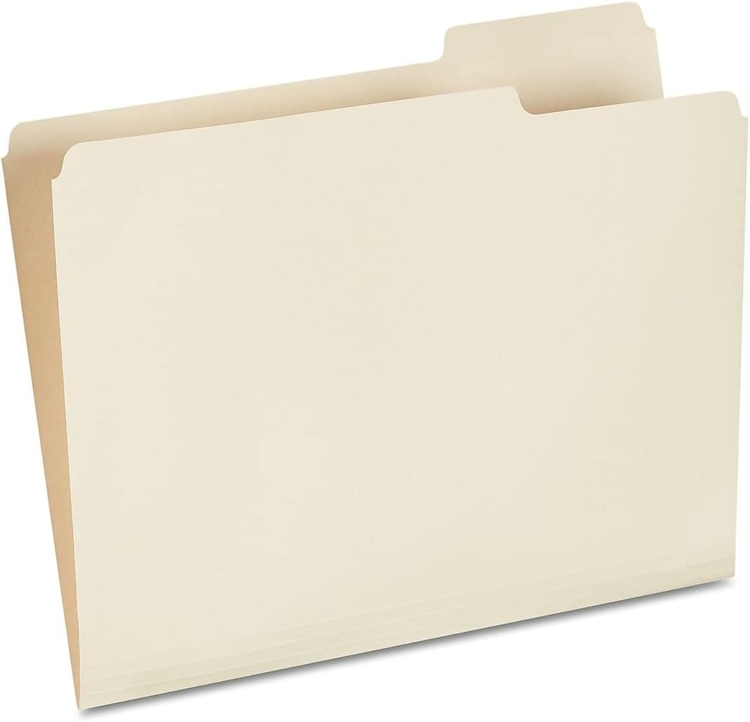 Staples File Folders 13Cut Tab Right Position Letter Size Perfect for Home Office or Classroom 100Pack Manila