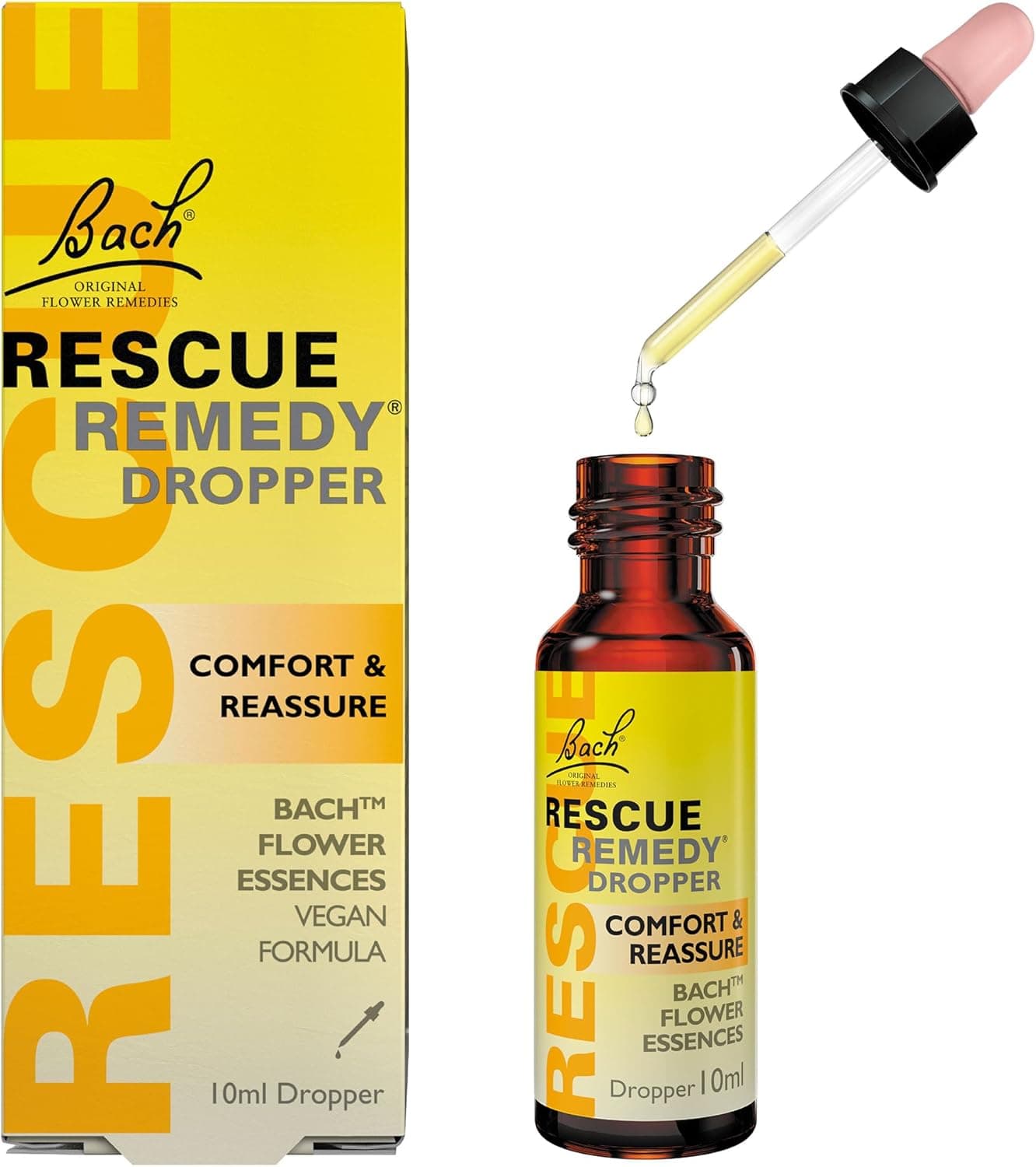 Rescue Remedy Dropper Daily Support for Stressful Moments Bach Original Flower Essences EasytoUse 10ml Dropper