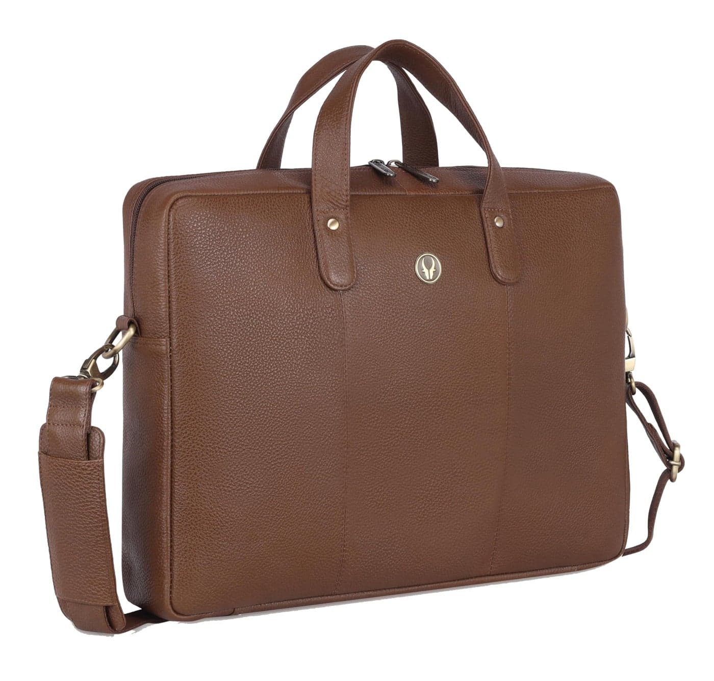 WildHorn Genuine Leather Laptop Bag for Men | Fits Up to 15.6-Inch Laptop/MacBook | Office & Messenger Bag with Stylish Design | Durable & Spacious with 1-Year Warranty