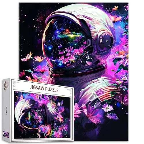American Astronaut NASA Jigsaw Puzzles for Adults 1000 PiecesPurple Spaceman Jigsaw Puzzle Art 20 x 27 Inches Colorful DIY Puzzles for Home Decoration Family Puzzle Perfect for Game Nights