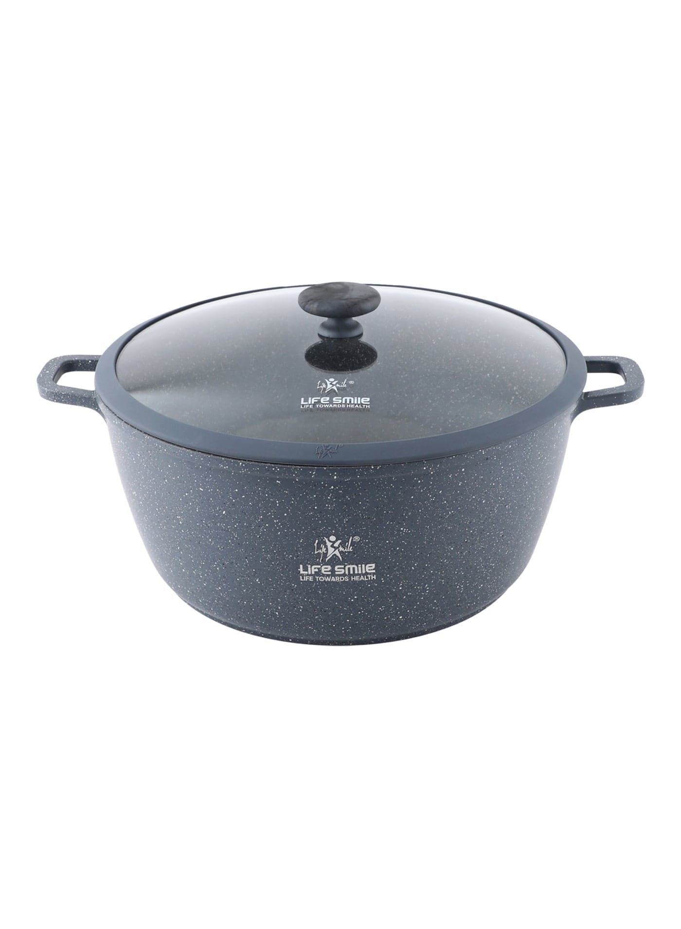Lifesmile 36cm Aluminium Granite Nonstick Soup Pot with Lid – Induction Base, Extra Large Capacity, Easy Clean, 13.5L