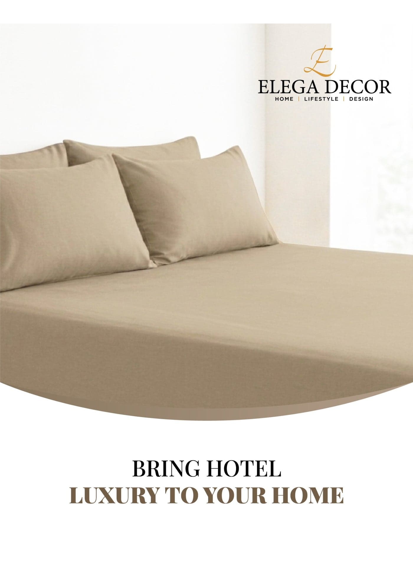 Elega Decor 210TC Cotton Satin King Solid Bed Sheet Set 3PC | Soft Breathable Satin Flat Sheet 274x260 cm | 2 pillowcase 50x75 cm | OEKO-TEX & ECAS Certified