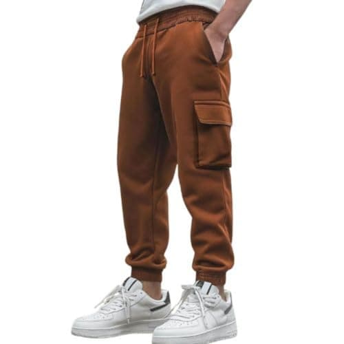 Nobero Men Classic Cargo Jogger(1M-BWJG-R0150-MO6_Mocha Bisque_2XL)