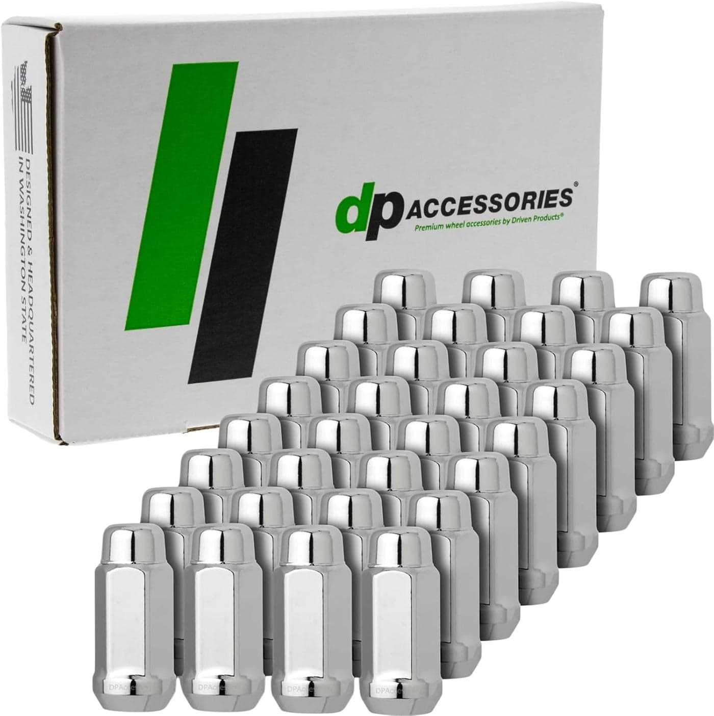 DPAccessories 32 Chrome Closed End Bulge Acorn Lug Nuts
