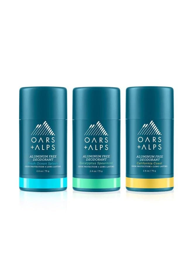 Aluminum Free Deodorant for Men and Women, Dermatologist Tested and Made with Clean Ingredients, Travel Size, Variety, 3 Pack, 2.6 Oz Each