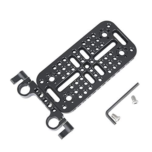 NICEYRIG Camera Cheese Mounting Plate with 15mm Rod Clamp, Top Plate for DSLR Rig System Battery Converter Box
