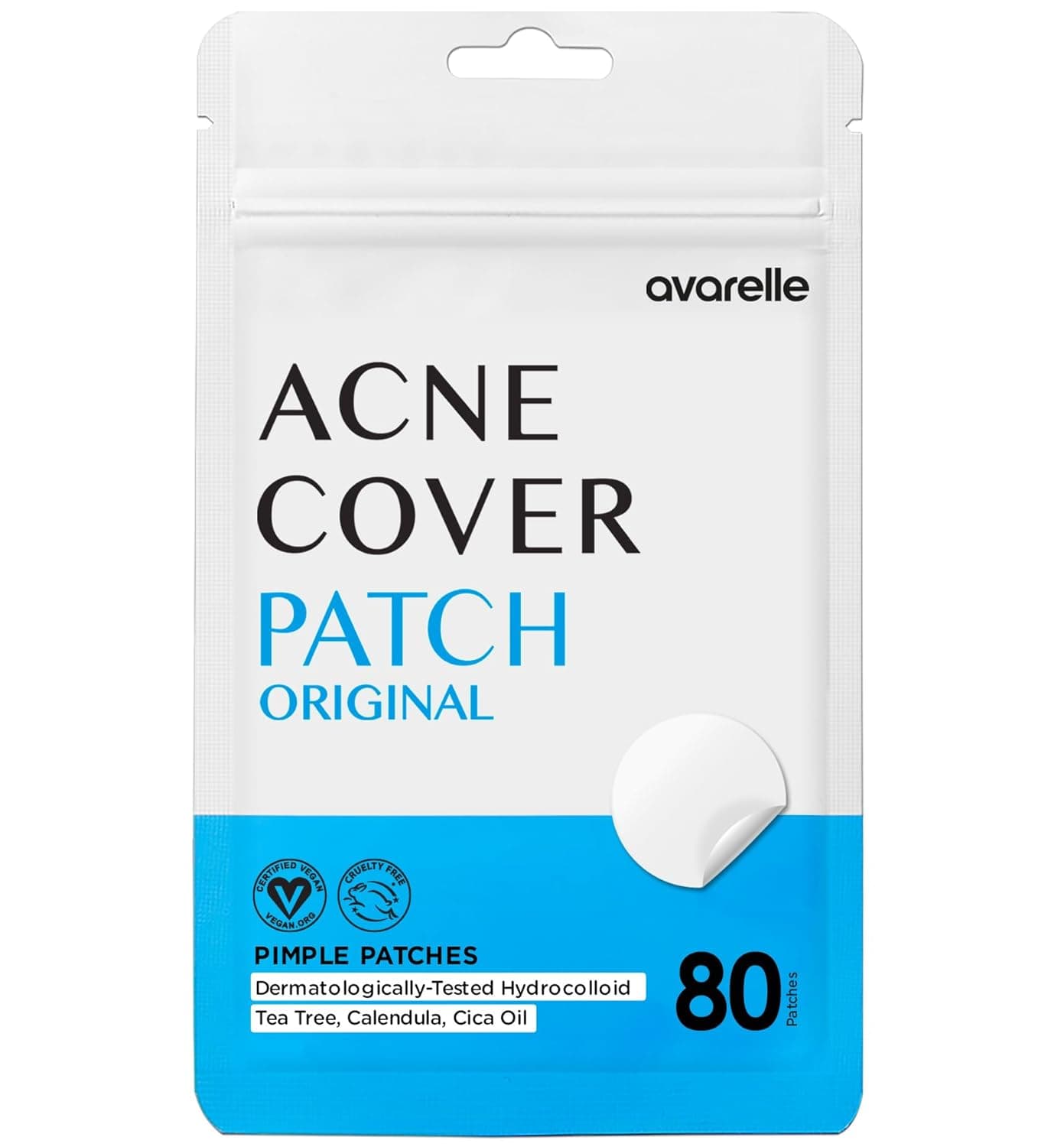 AVARELLE Pimple Patches for Face Hydrocolloid Acne Patches for Covering Blemishes FSA HSA Zit Patches with Tea Tree Calendula Cica HSA Store Eligible Items 1014 mm 80 Count