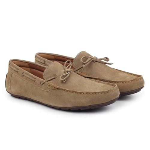 YOHO Lofos Men 006 | Suede Slip-On Loafers | Stylish, Flexible Shoes with Footpharma Footbed | Comfortable Party, Office & Casual Footwear | Brown - UK 6