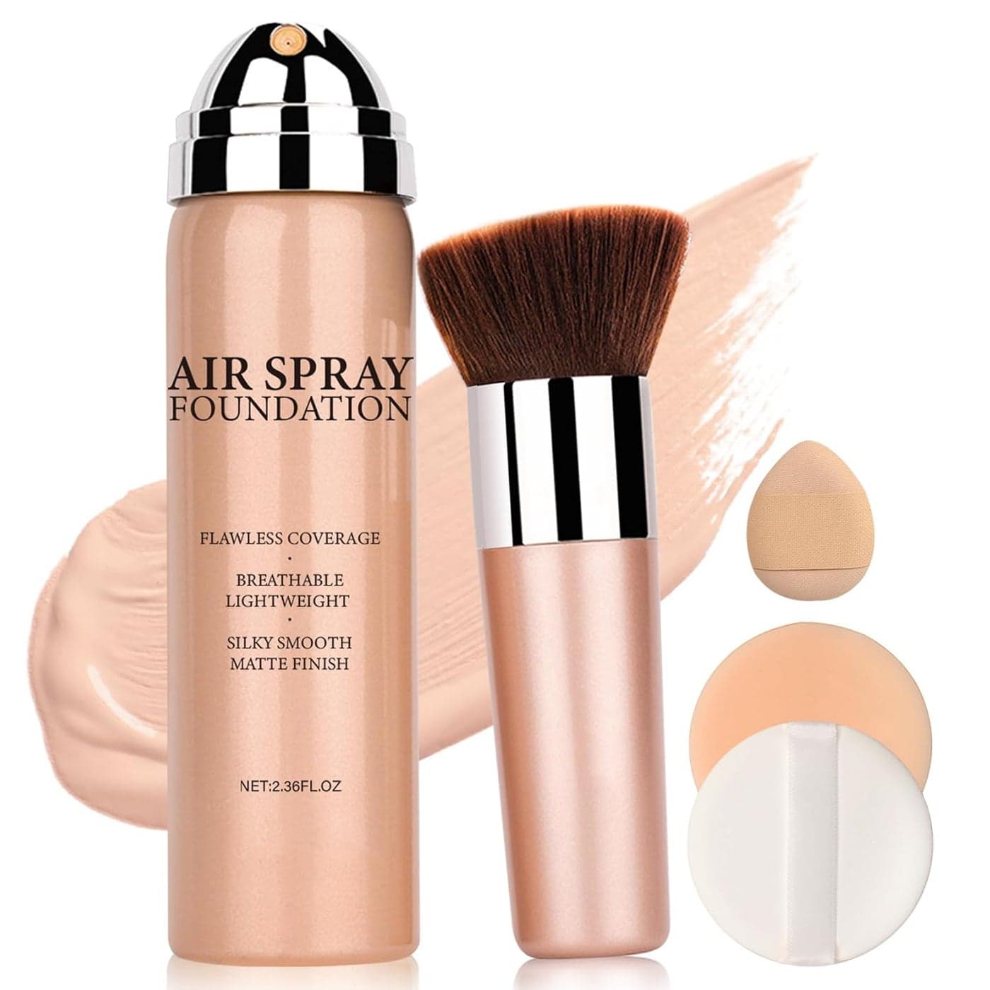 Airbrush Foundation Makeup Spray Full Coverage Foundation for Mature SkinLonglasting Airbrush Flawless Setting SprayWaterproof Foundation for Smooth Radiant Skin NaturalWarm Porcelain