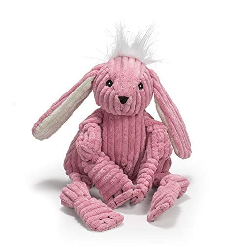 HuggleHounds Knottie Plush Dog Toy - Dog Stuffed Animal Toy, Squeaky Puppy Toys, for Small, Medium & Large Dogs, Durable Plush to Keep Them Busy - Bitsy Bunny, Large