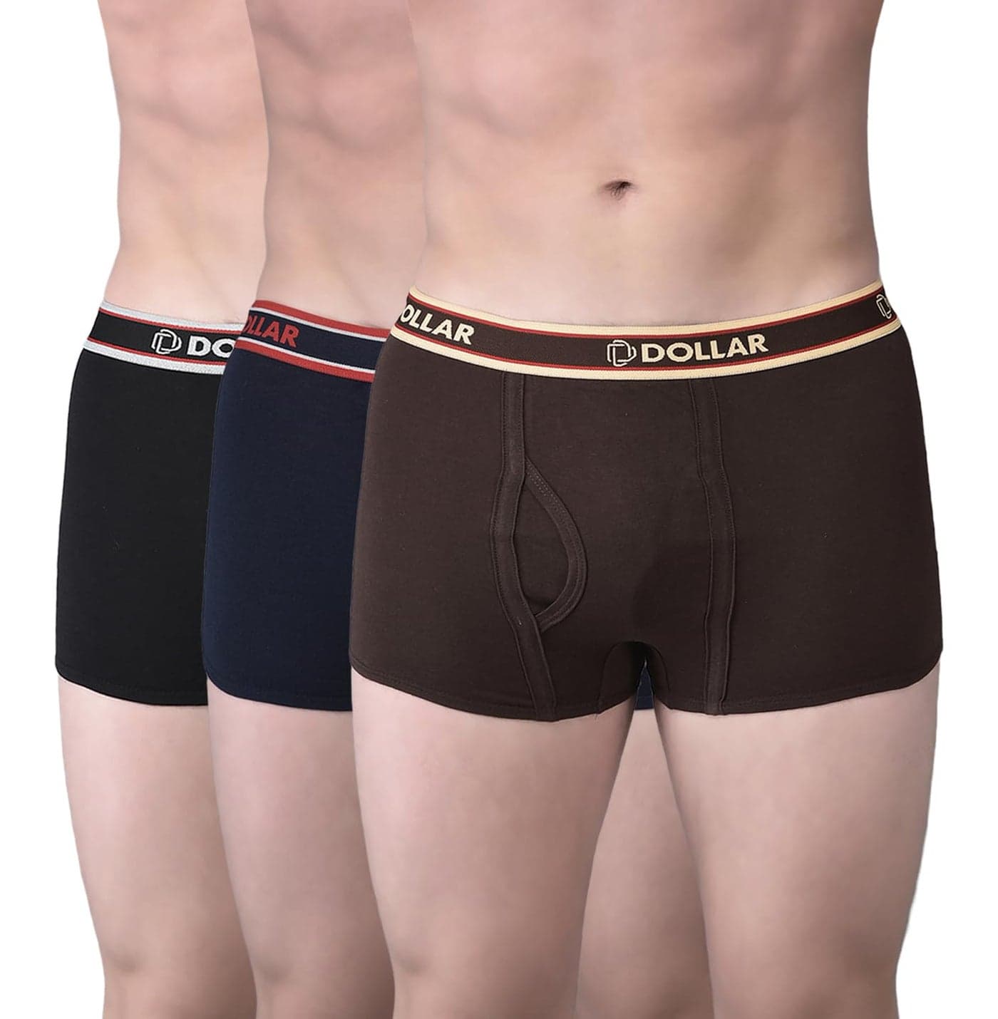 Dollar Bigboss Men's Cotton Assorted Pack of 3 Trunk (8902889486987_Bb-Mini-Afb-Blk-Gm-3Pcs-85)