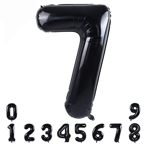 TONIFUL 40 Inch Black Large Numbers09Number 7 Digital 7 Helium BalloonsFoil Mylar Big Number Balloons for 2026 Graduation New Year Eve Birthday Party supplies Decorations