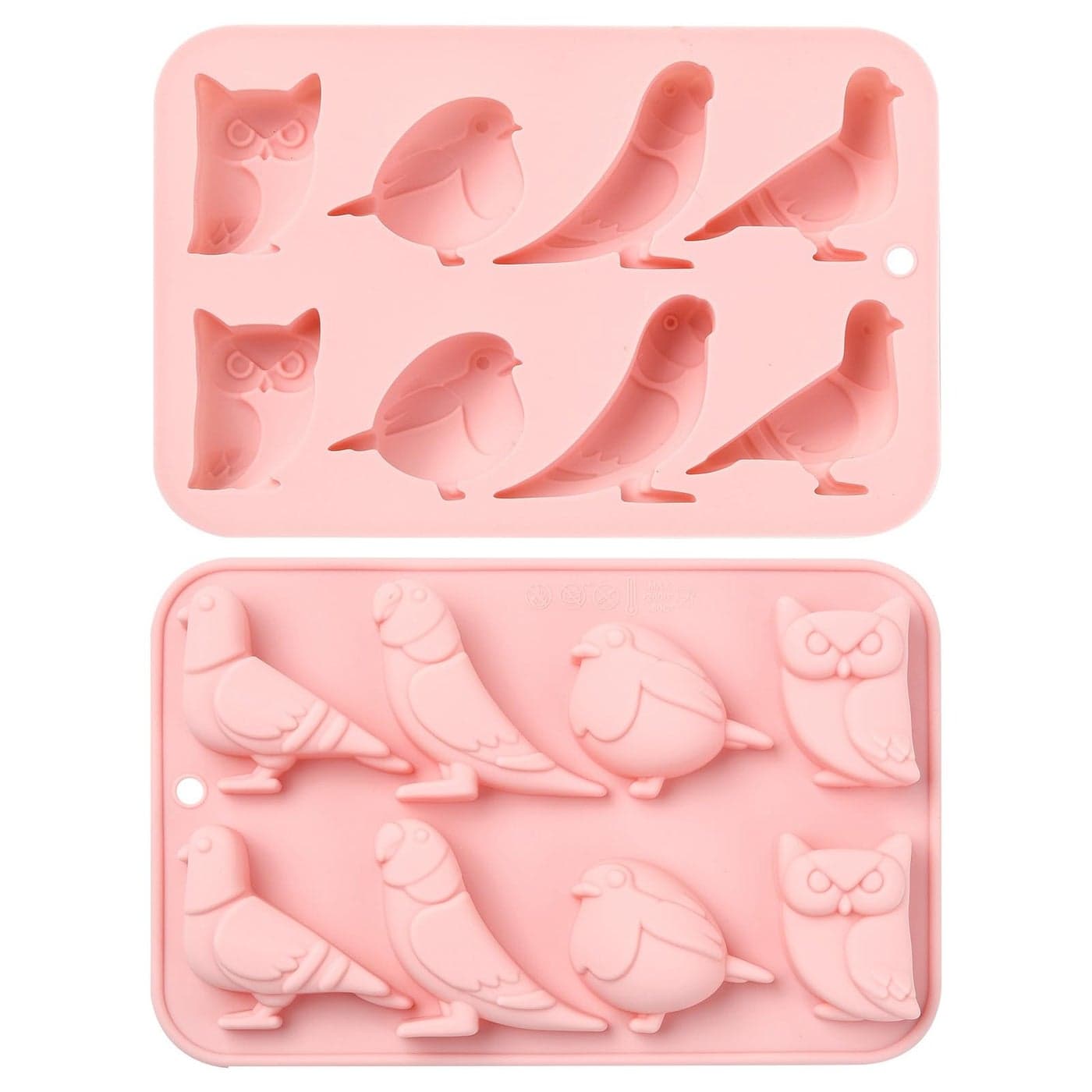 UR URLIFEHALL 2 pcs Bird Silicone Molds Owl Pigeon Shaped Chocolate Molds for Baking Fondant DIY Candy Jelly Ice Cube Cake Decoration