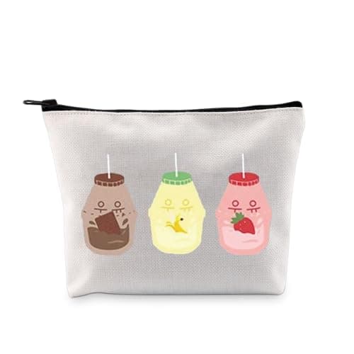 G2TUP Cute Korean Inspired Gift Korean Milk Makeup Bag Seoul South Korea Fans Cosmetic Bag Milk Drink Lover Gift Korean Milk MB
