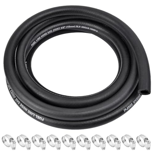 316 Inch ID Fuel Line Hose 10FT Marine Grade Fuel Line with 4PCS Hose Clamps300PSI HighPressure Fuel Line for Automotive Fuel Systems Engines 316 ID10Ft