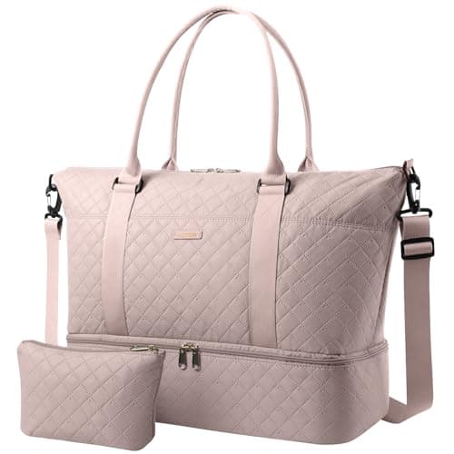 HOTOR Travel Duffel Bag Weekender Bags for Women Gym Tote Bags with Shoe Compartment Carry On Overnight Bag with Toiletry Bag for Travel Essentials and Travel Accessories Pink 13417379
