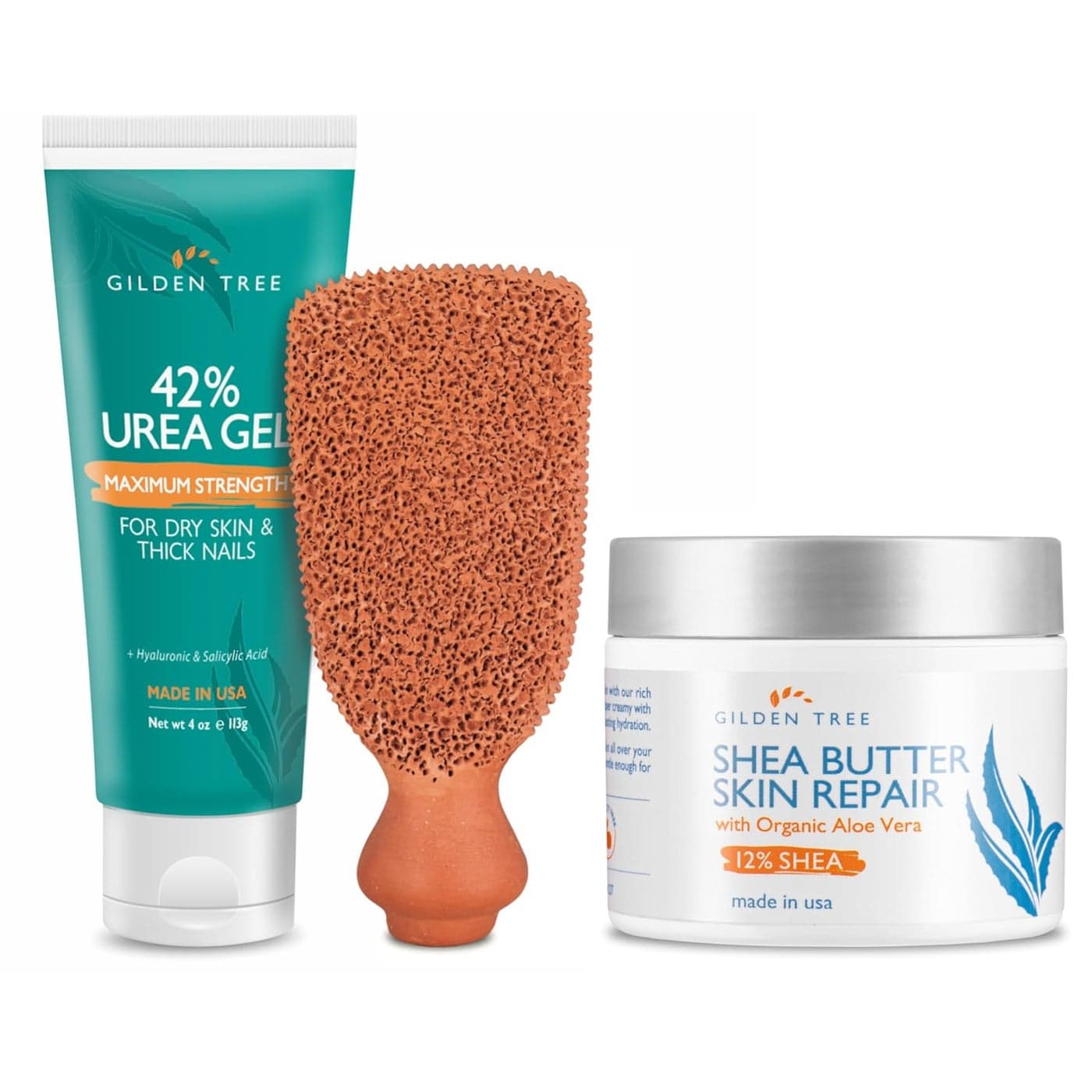Max Strength 42 Urea Gel Foot Scrubber Shea Butter Cream Bundle