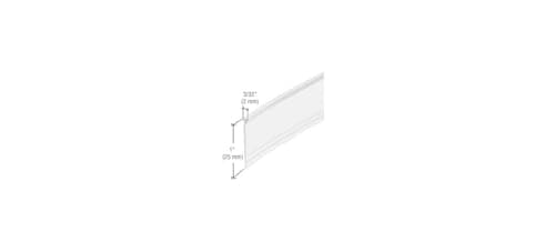 CRL Clear Round Top "Bulb" Type Shower Door Bottom Seal and Sweep - 36 in Long