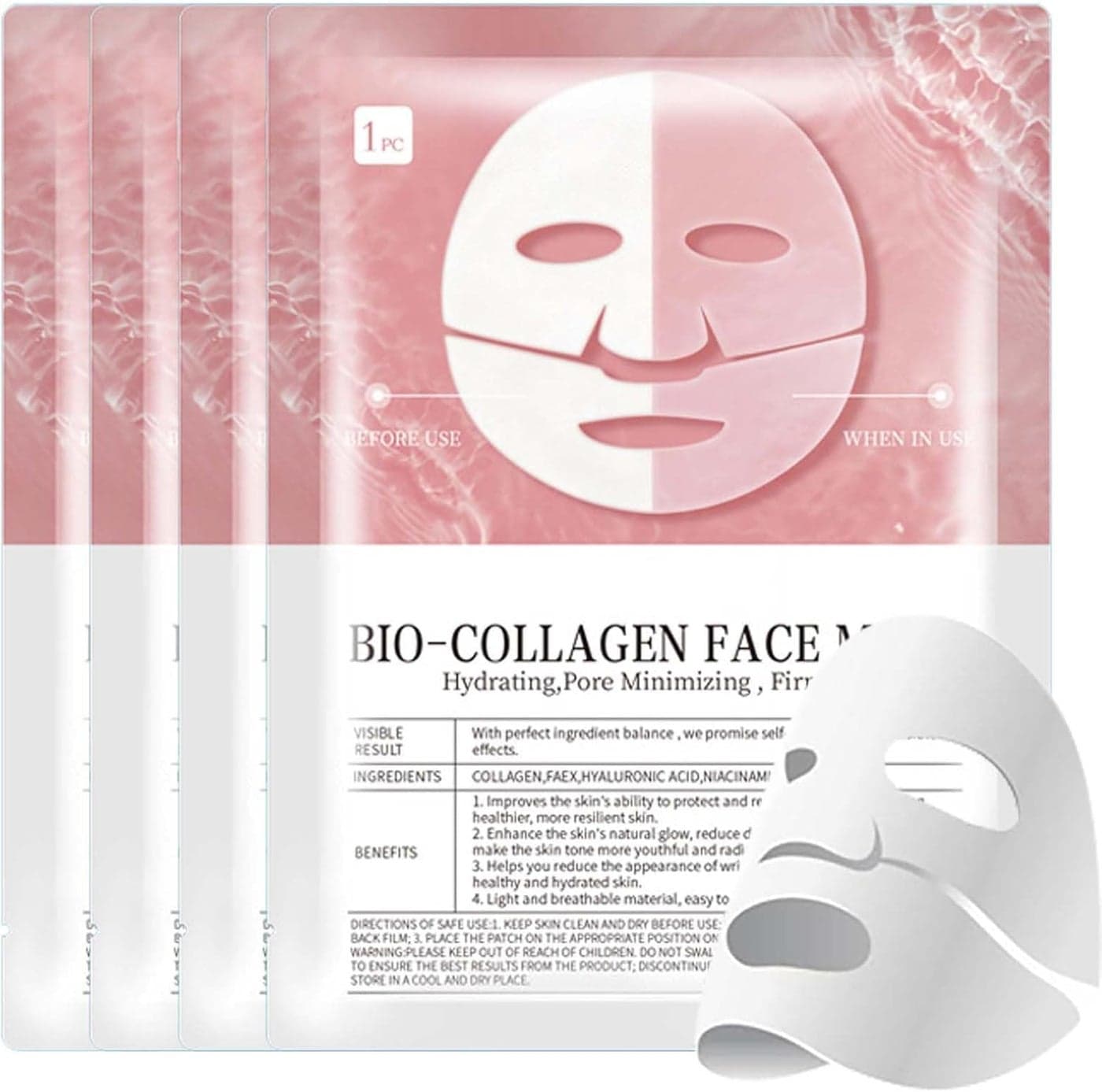 Deoxys Collagen Face Mask Deep Collagen Overnight mask Hydrating Collagen Face Mask Instant Hydrogel Anti Wrinkle Lifting Mask Firming Moisturizing Sheet Mask Collagen Night Wrapping Mask3 Pcs