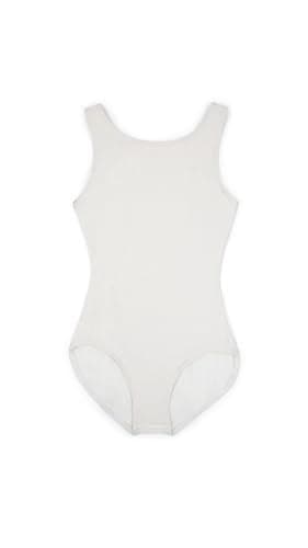 Capezio girls Classic High-neck Tank athletic leotards, White, 6 8 US