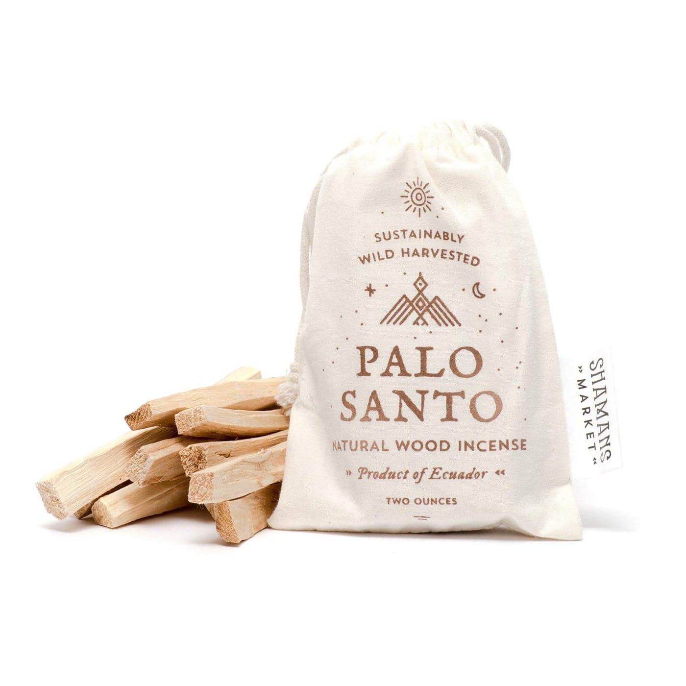 Shamans Market Palo Santo Incense Sticks Sustainably Wild Harvested from Ecuador 2 oz Bag Bursera Graveolens All Natural Incense Purifying and Cleansing Holy Stick