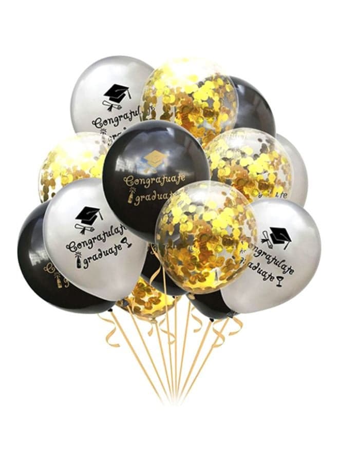 15 Piece Graduate Party Balloons For Decorations 11.8x11.8inch