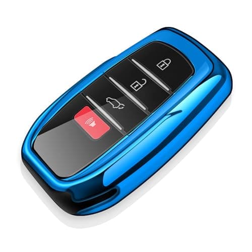 Tukellen for Toyota Key Fob Cover Soft Case for 20252026 Camry4Runner20212026 Rav4 PrimeVenzaSienna 20192026 Land CruiserMirai 20232026 Tacoma HighlanderPriusCollora Sequoia Blue