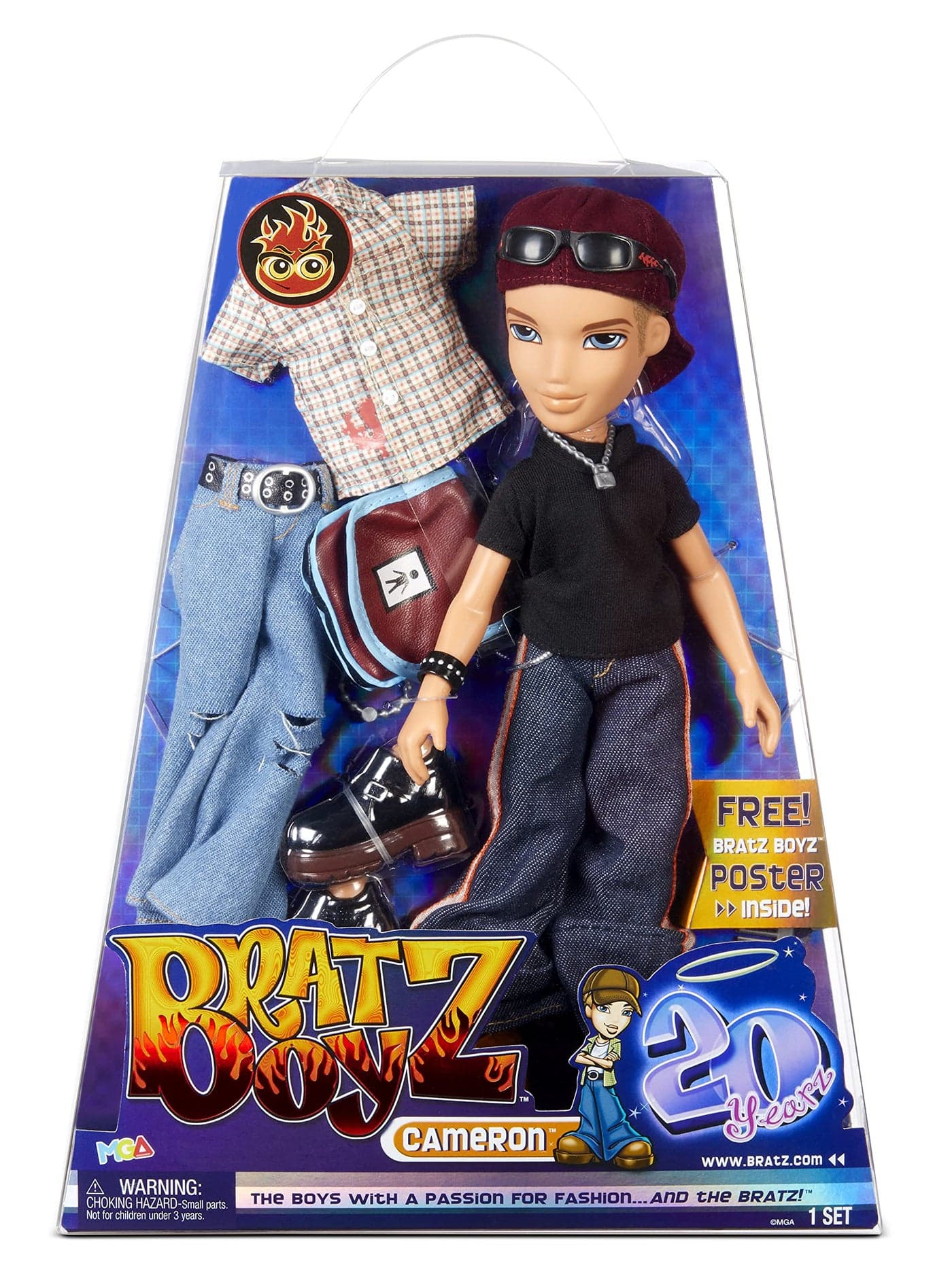 Bratz 20 Yearz Special Anniversary Edition Original Boy Fashion Cameron with Accessories and Holographic Poster | Collectible Doll | for Collector Adults and Kids of All Ages
