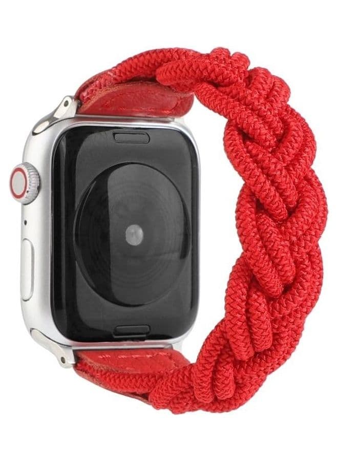 Ethnic Replacement Watchband For Apple Watch Series 1/2/3/4/5/6/7/SE 42/44/45mm Red