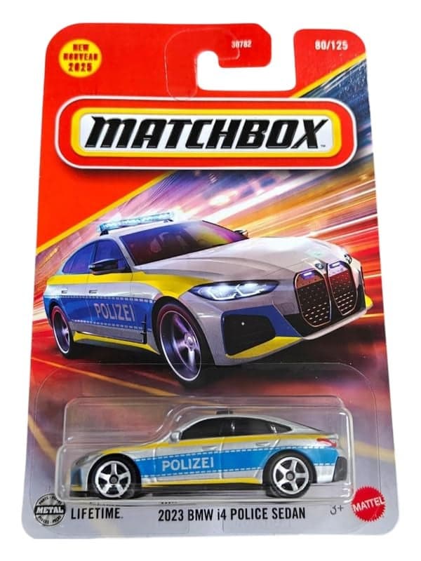 Hot Wheels Match Box 2023 BMW i4 Police Sedan for 3 Years Above 80125 Grey