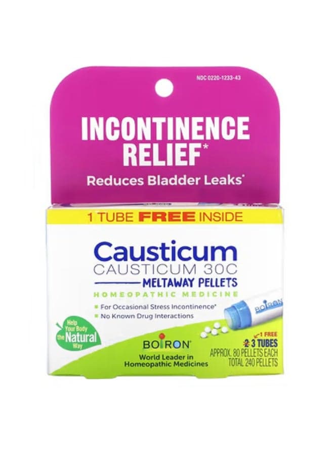 Boiron, Causticum Meltaway Pellets, 30C, 3 Tubes, Approx 80 Pellets Each