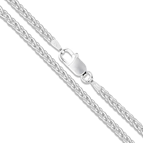 Sterling Silver Wheat Chain 1.9mm Solid 925 Italy New Foxtail Spiga Necklace 16"