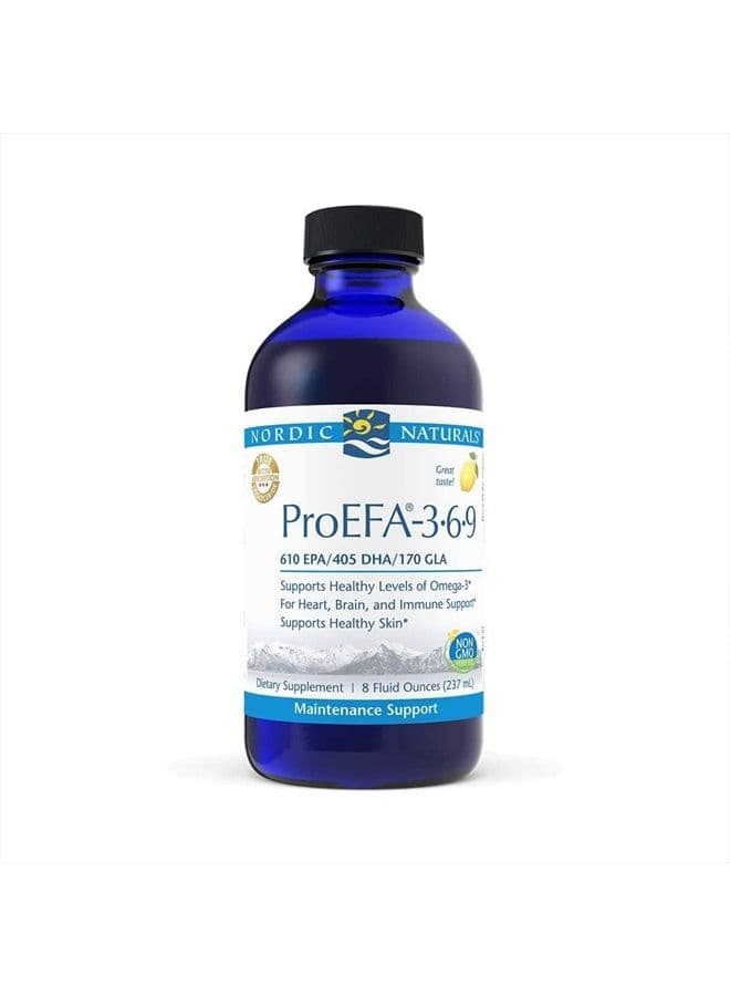 ProEFA 3-6-9, Lemon Flavor - 8 oz - 1270 mg Omega-3 - EPA & DHA with Added GLA - Healthy Skin & Joints, Cognition, Positive Mood - Non-GMO - 48 Servings