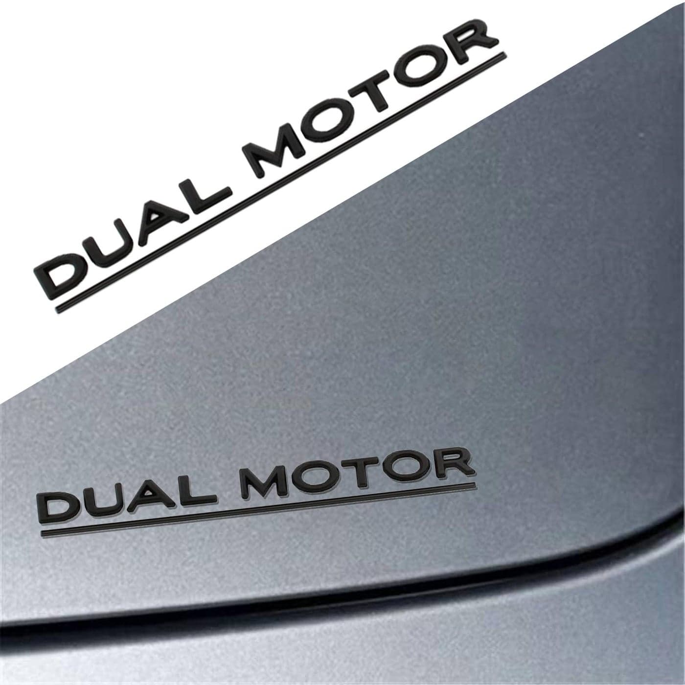 YHCDSEA Dual Motor Badge Emblem Sticker Plaid Decor Compatible for Model 3 Y X S Accessories Matt BlackBlack Line