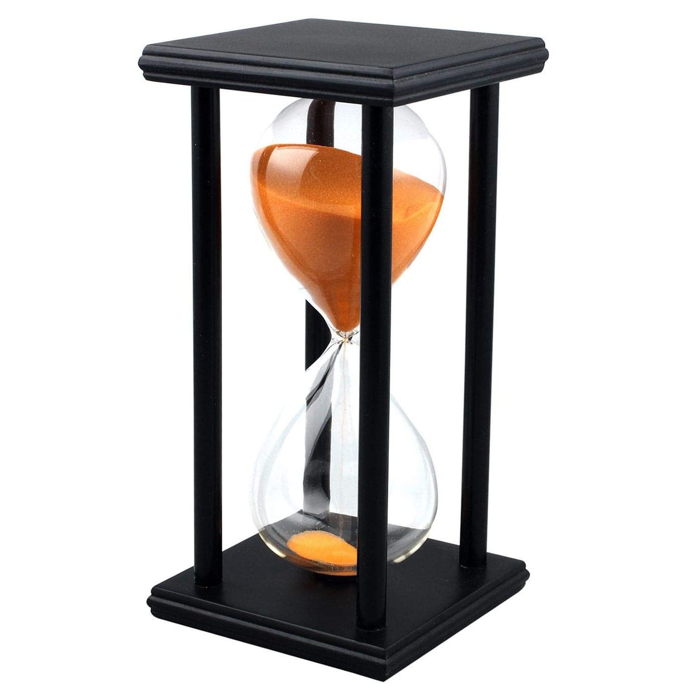 Lodunsyr Sandglass 30 Minutes Timer Hourglass for Ornament Decoration Restaurant Living Room Home Closet Office Desk Bedroom Party Festival Christmas Wooden Frame Sand Timer Clock Orange