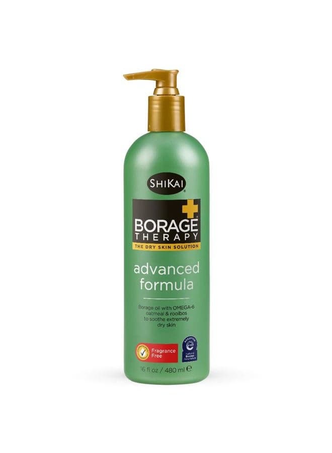Borage Therapy Advanced Formula Body Moisturizer (16 oz) | Fragrance Free | Hydrating Lotion for Dry Hands & Body | With Oatmeal & Shea
