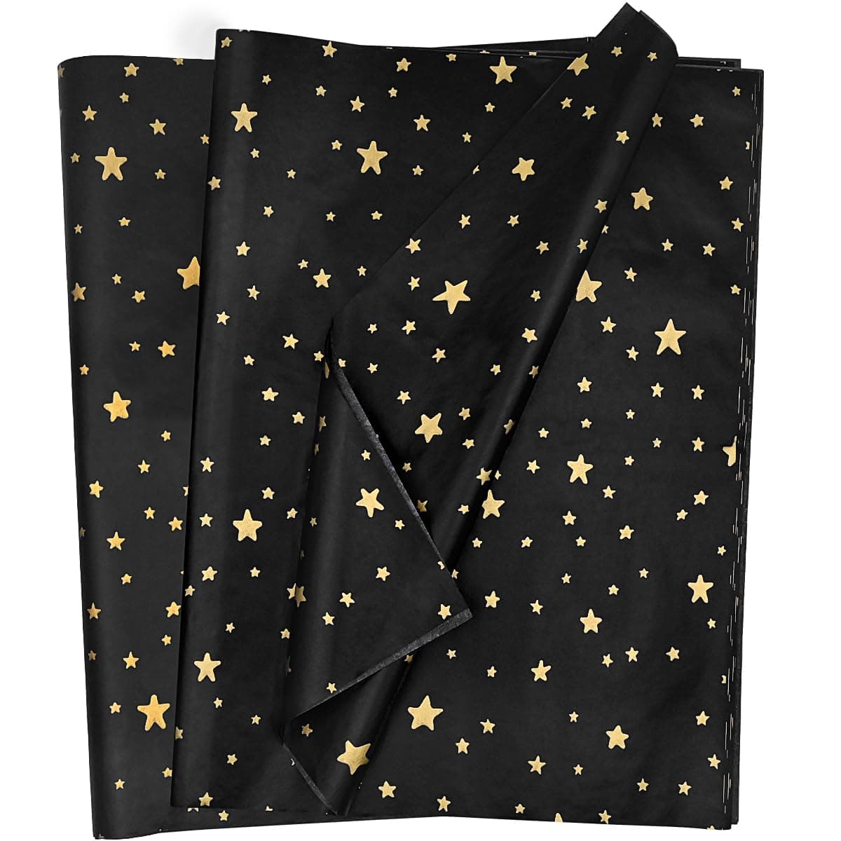 50pcs 20 14inch Black and Gold Tissue Paper Sheet for PackingTopeedy Black Gift Tissue Paper with Gold Star Perfect for Birthday